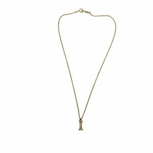 Carlo Biagi  I Initial Layering Necklace Women's Gold Tone Rhinestone Dainty 17"